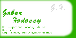 gabor hodossy business card